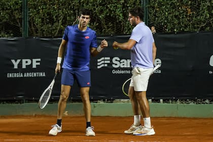 Franco Agamenone y Santiago Rodríguez Taverna, jugando dobles juntos en el Challenger de Rosario