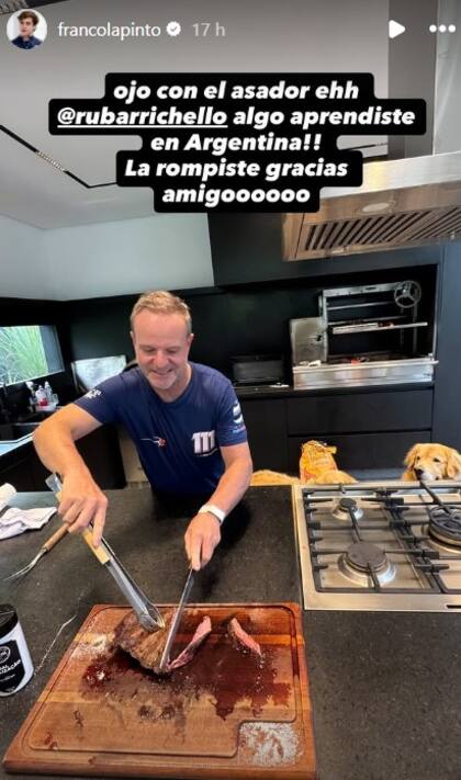 Franco Colapinto elogió a Barrichello por sus habilidades culinarias