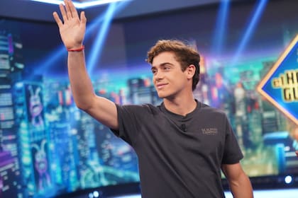 Franco Colapinto, en su ingreso en el programa El Hormiguero