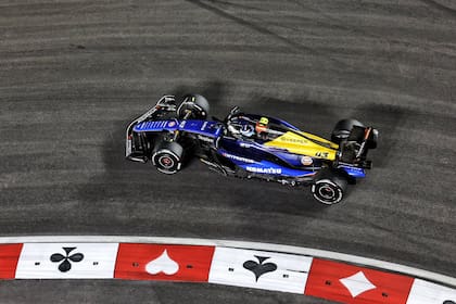 Franco Colapinto, en una de las curvas en el Gran Premio de las Vegas