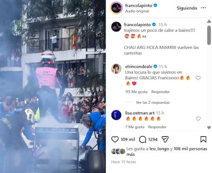 Franco Colapinto mostró el incidente que vivió en el Road Show