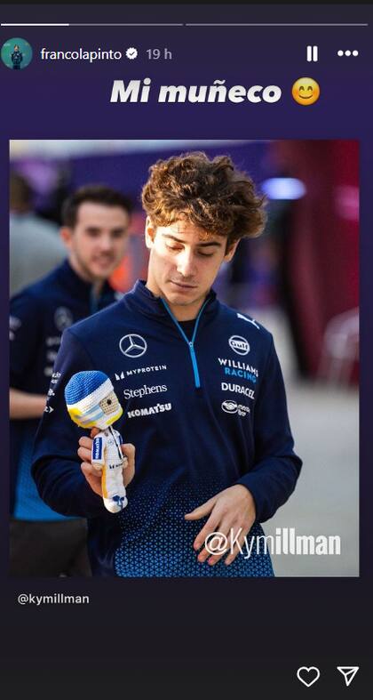 Franco Colapinto paseó con su regalo por el paddock y sorprendió a todos (Foto: Instagram @francolapinto)