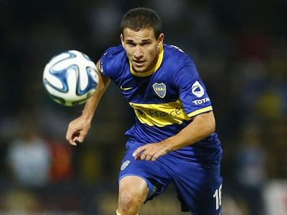 Franco Fragapane, en uno de sus poco partidos con la camiseta de Boca.