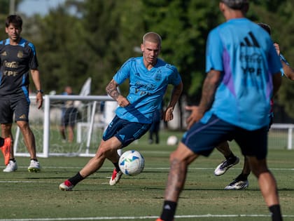Franco Mastantuono es una de las figuras del plantel de la selección argentina para el Sudamericano