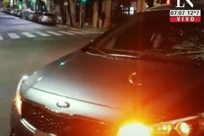 El auto de Rinaldi sufrió una rotura del parabrisas