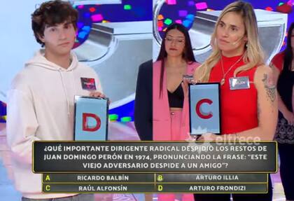 Franco y Belén, los finalistas de Los 8 escalones (Foto: Captura eltrece)