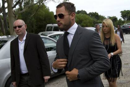 Francois Houggard, en el momento en el que llegó al funeral