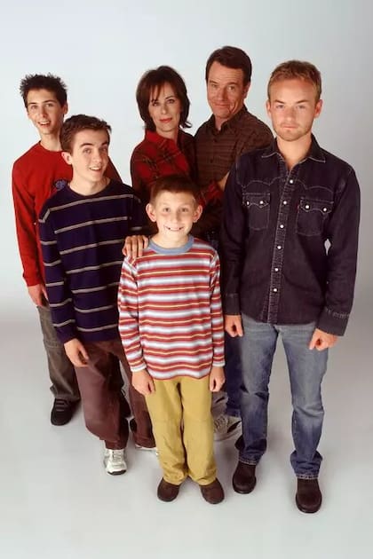 Frankie Muniz junto al resto del elenco de "Malcolm in the middle"