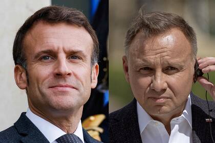 French President Emmanuel Macron Polish President Andrzej Duda