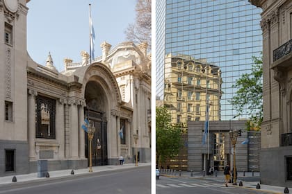 Frente al Palacio San Martín (ex Palacio Anchorena), sobre la calle Esmeralda, se encuentra otra sede de Cancillería, con una fachada curtain wall de impronta moderna