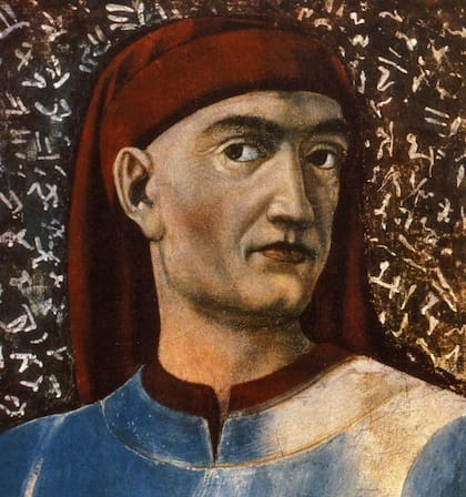 Fresco retratando al escritor y poeta Giovanni Boccaccio (1313-1375), realizado por el florentino Andrea del Castagno (1423-1457).