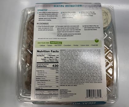 Fresh Creative Foods habilitó la línea de atención 888-223-2127, disponible de lunes a viernes de 8:00 a 17:00 (hora del Pacífico) (Imagen de la FDA)