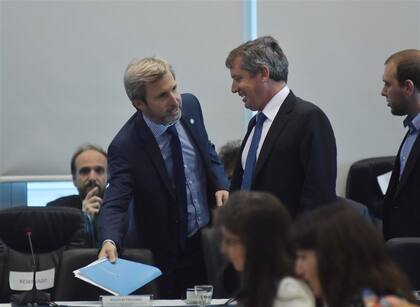 Frigerio, ayer, con Monzó en Diputados