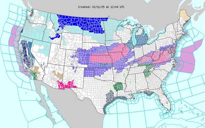 Frío extremo en las Dakotas: sensaciones térmicas de hasta -48 °C en Dakota del Norte y -37 °C en Dakota del Sur podrían causar congelación en la piel expuesta en minutos