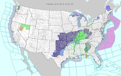 Frío inusual en abril: Ciudades como Pittsburgh y Albany no superarán los 10 °C, con mínimas bajo -5 °C en algunas zonas del este