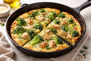 Frittata de pollo y brócoli