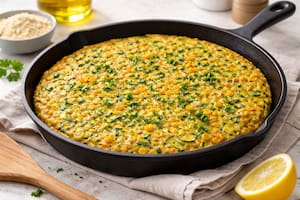 Frittata vegana de zapallitos y choclo