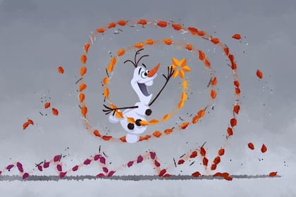 Olaf jugueteando con el espíritu del viento