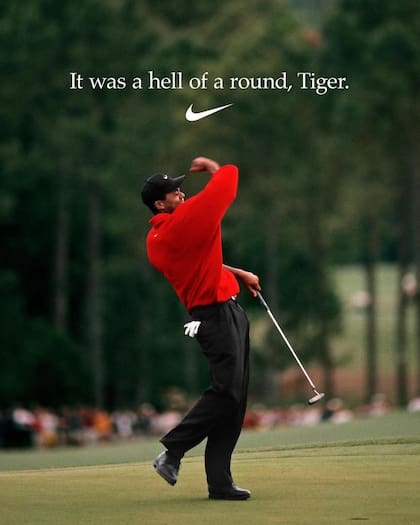 "Fue una ronda increíble, Tiger": la despedida de Nike a su jugador franquicia