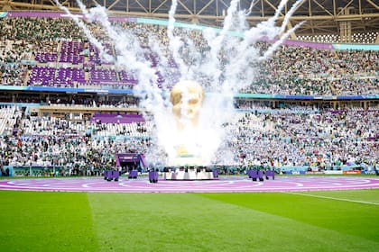 Fuegos artificiales en el estadio Lusail