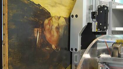 Fueron 33 horas escaneando con precisión la pintura con un haz de rayos X de alta definición para visualizar la imagen oculta