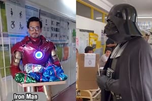 El insólito look de Darth Vader que eligió un votante y que sorprendió a las autoridades de mesa