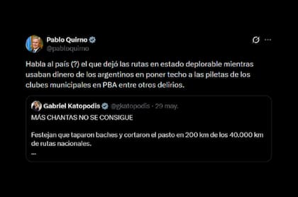 La contestación de Pablo Quirno al planteo de Gabriel Katopodis