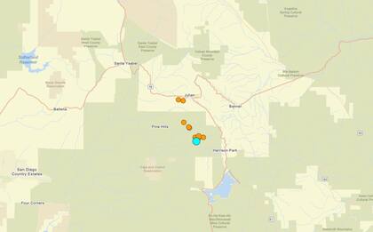 Fuerte sismo en Julian, en el condado de San Diego, California