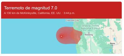 Fuerte terremoto en California, jueves 5 de diciembre.
