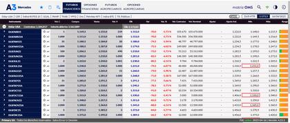 Fuertes bajas de los dólares futuros