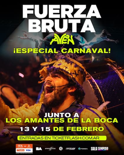 Fuerza Bruta, especial Carnaval junto a los amantes de La Boca