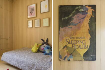 ‘‘Fuimos colocando los cuadros con el tiempo, vamos sumando lo que nos gusta y también lo que les gusta a Ciro (7) y Emma (9). No podemos poner en sus cuartos lo que se nos ocurra”, comenta Cecilia. "Mi mamá tenía el afiche en su sala de cine, luego pasó a mi dormitorio de chica”.