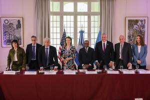 Funcionarios del Gobierno argentino y de Estados Unidos este martes en el Palacio San Martín