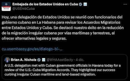 Funcionarios del gobierno cubano y estadounidense se reunieron para tener un diálogo sobre migración