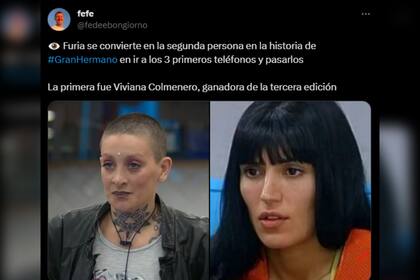 Furia se alineó con la ganadora de Gran Hermano 3 (Captura X)
