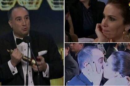 Gabriel Anello, feliz en la ceremonia, pero escrachado afuera