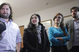 Gabriel Boric, Karol Cariola, Camila Vallejo y Giorgio Jackson, durante su etapa de dirigentes estudiantiles