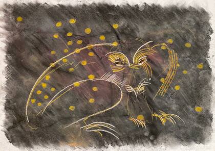 Otro dibujode la serie producida en la pandemia que Chaile expone ahora en la Gran Manzana