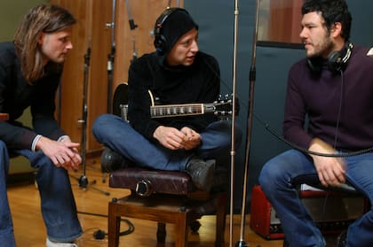Gabriel Ruiz Díaz en el centro, con Javier Herrlein (izquierda) y Fernando Ruiz Díaz