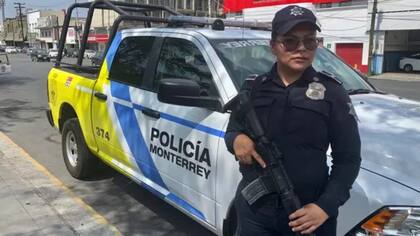 Gabriela Martínez dice que ingresó en la policía local de Monterrey con solo 19 años con la intención de aportar su granito de arena en la mejora de la seguridad del municipio