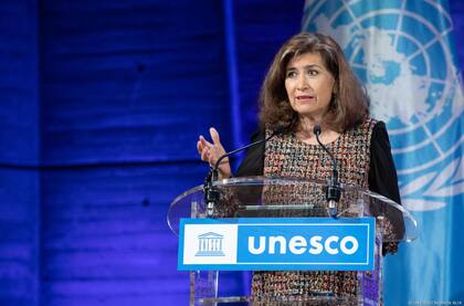 Gabriela Ramos, subdirectora general de ciencias sociales y humanas de la Unesco, durante la conferencia en París
