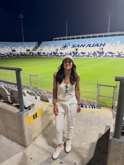 Gabriela Sabatini en el Estadio del Bicentenario (Foto: Instagram @sabatinigaby)