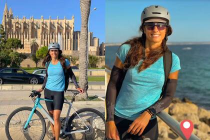 Gabriela Sabatini practicó ciclismo en Mallorca y aprovechó para recorrer los espectaculares paisajes del lugar