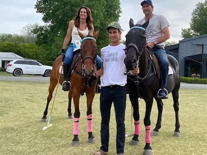 Gaby Sabatini con Adolfito y Poroto Cambiaso