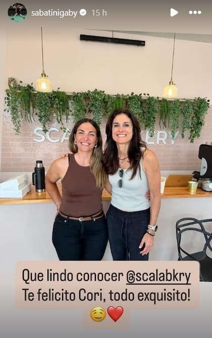 Gaby Sabatini visitó la pastelería de la hermana de Lionel Scaloni