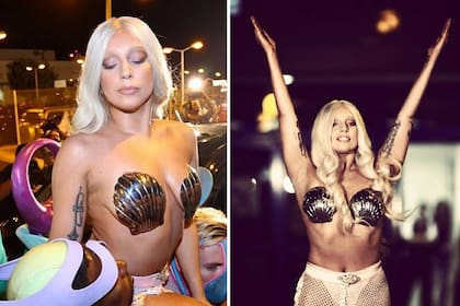Gaga y su corpiño de conchas