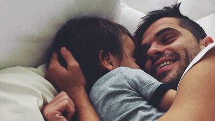 Gago y su pequeño hijo, Mateo