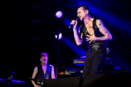 Dave Gahan y Martin Gore en la última incursión de Depeche Mode en la Argentina, en el Estadio Único de La Plata