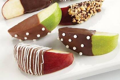 Gajos de fruta con chocolate