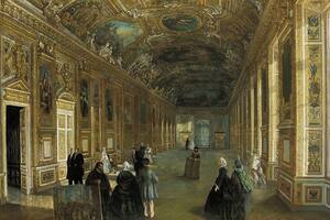 Galería Apollon, Louvre, 1850. Obra de Armand Julien Pallière exhibida en Colección Amalita